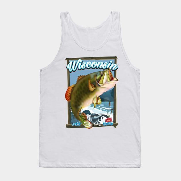 Wisconsin fishing travel poster Tank Top by nickemporium1